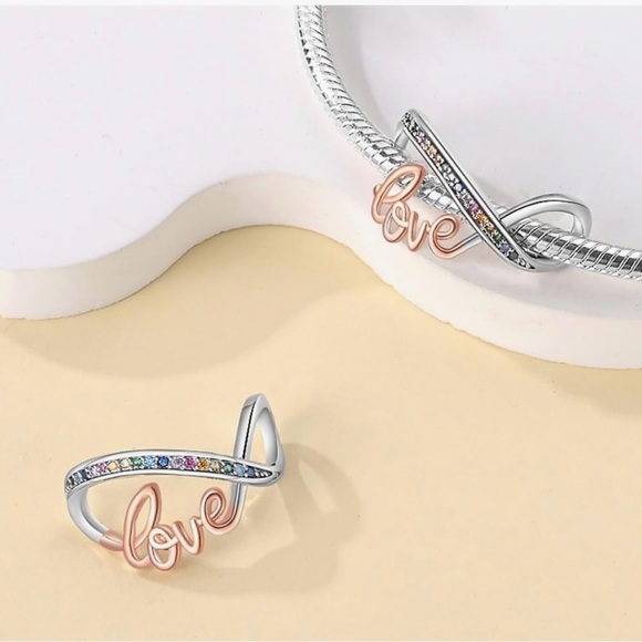 Love charm slide style for Pandora bracelets - Picture 2 of 3